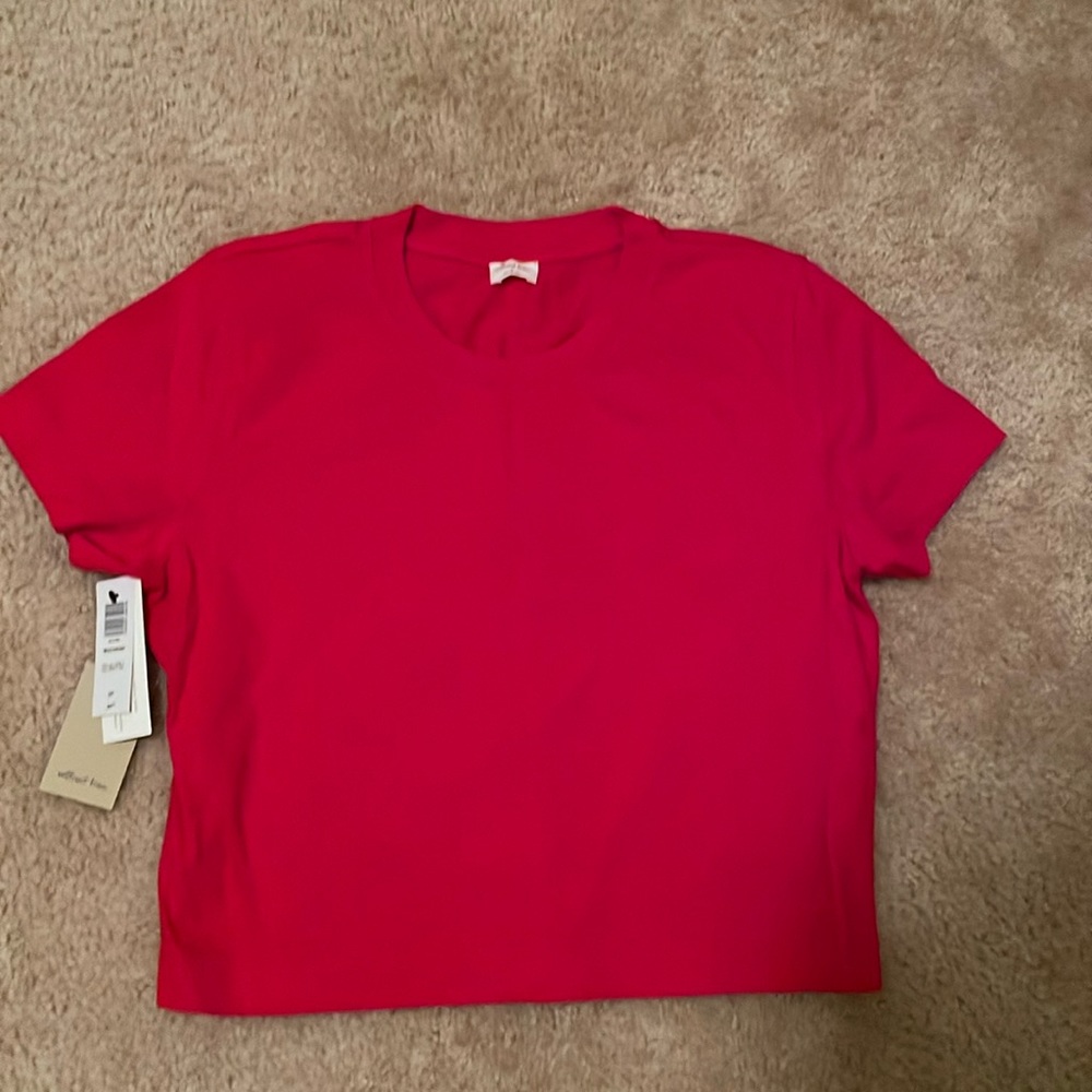 Aritzia Short Sleeve Tee in Bright Red